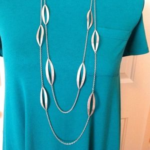 Silver necklace double chain